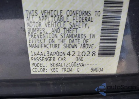 2013 Nissan Altima 2.5 Sv z USA, uszkodzony, nr VIN 1N4AL3AP0DN421028